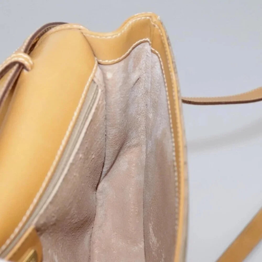 GUCCI Micro GG Supreme Shoulder Bag PVC Beige Brown Gold Auth 101967 - Picture 12 of 16